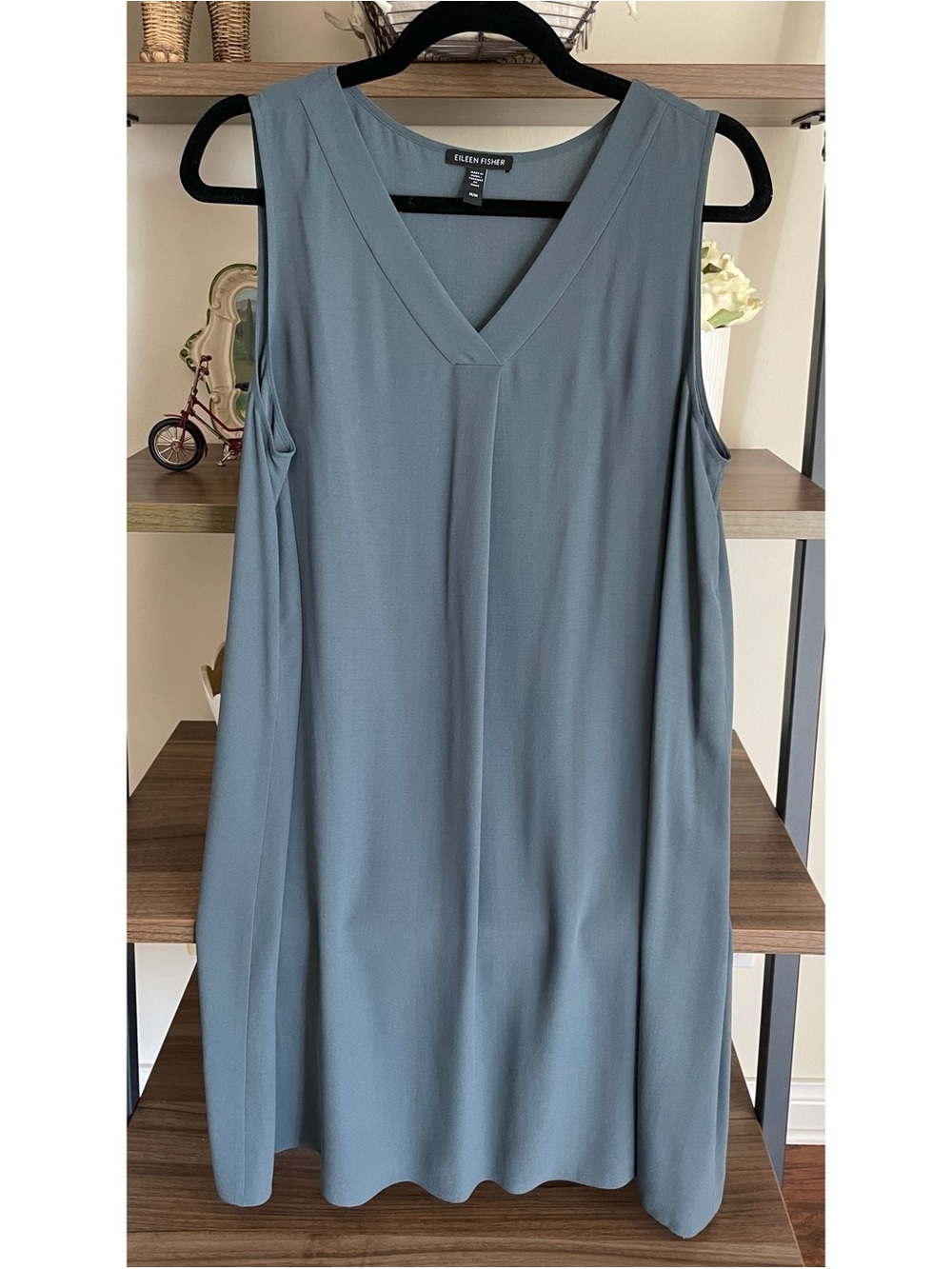 Eileen Fisher Silk Georgette Crepe Pleated Dress, Size Medium Retail $368 - Picture 1 of 10